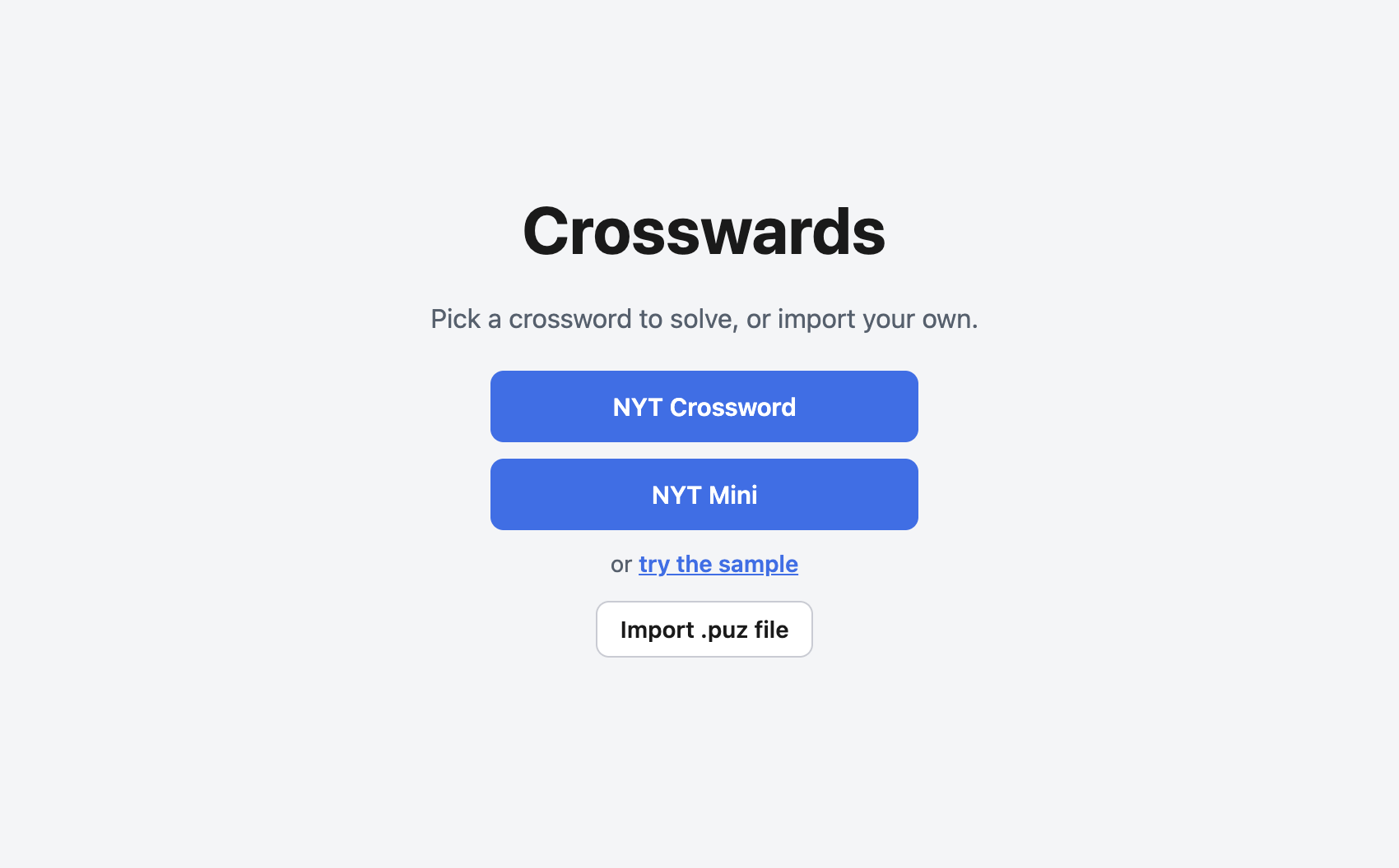 Crosswards homepage