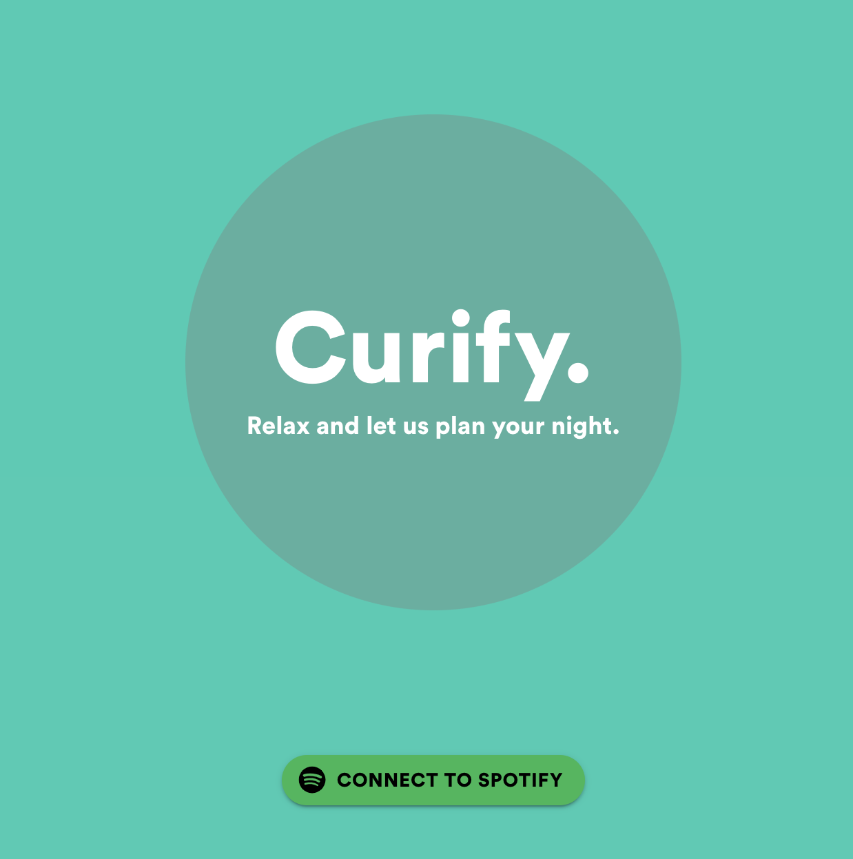 Landing page of Curify